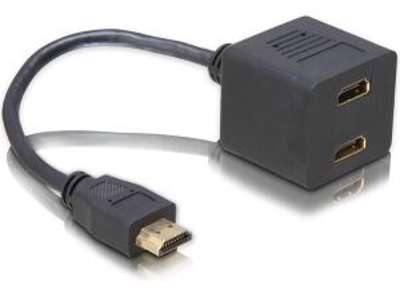 DeLOCK Adapter HDMI male to 2x HDMI female HDMI-kabel 0,2 m HDMI Type A (Standard) 2 x HDMI