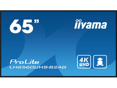 iiyama LH6560UHS-B2AG skilte display Digital A-tavle 165,1 cm (65") LED Wi-Fi 500 cd/m² 4K Ultra HD Sort Indbygget processer Android 11 24/7