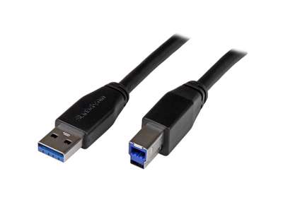 StarTech.com USB3SAB5M USB-kabel USB 3.2 Gen 1 (3.1 Gen 1) 5 m USB A USB B Sort