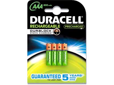 Batteri, AAA, 1.2 V, 4 stk, Duracell Rechargeable