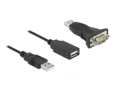 DeLOCK 61506 kabel kønsskifter USB A RS-232 Sort