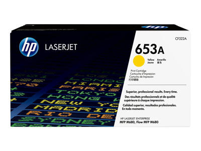 Toner, 653A, Yellow-gul, 16.500 sider, HP CF322A