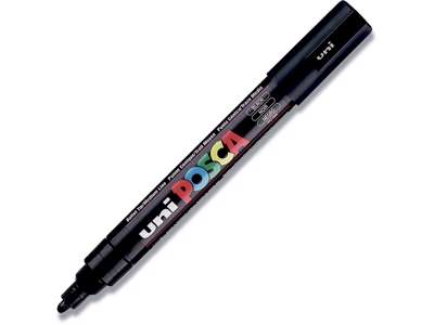 Paint marker, 1.8-2.5 mm, Sort, Rund spids, uni Posca PC-5M