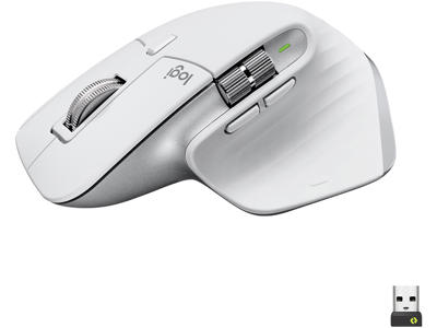 Logitech MX Master 3S Performance Wireless Mouse, Pale Grey