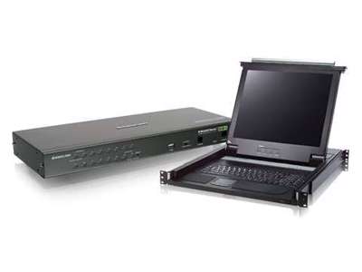 iogear 6-Port PS/2 USB Combo KVM & 17" Rack Mount LCD Bundle KVM Switch Sort