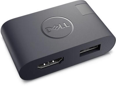 DELL DA20 videokabel adapter USB Type-C HDMI + USB Sort