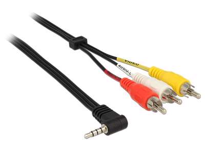 DeLOCK 84724 lydkabel 1,5 m 3.5mm 3 x RCA Sort