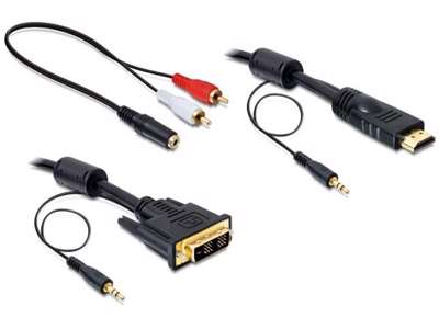 DeLOCK 84455 videokabel adapter 2 m DVI-D HDMI Sort