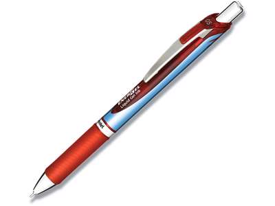 Rollerball gelpen, 0.5 mm, 0.25 mm, Rød, Pentel EnerGel Needlepoint BLN75-BO