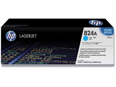 Toner, 824A, Cyan-blå, 21.000 sider, HP CB381A