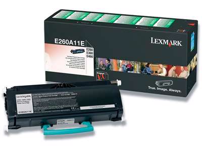 Toner, E260A11E, Black-sort, 3.500 sider, Lexmark 