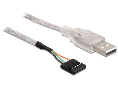 DeLOCK Cable USB 2.0-A male to pin header USB-kabel Sølv