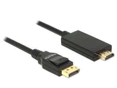 DeLOCK 85316 videokabel adapter 1 m DisplayPort HDMI Sort