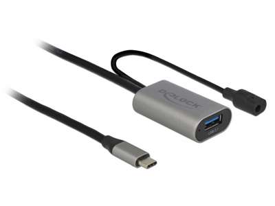 DeLOCK 85391 USB-kabel USB 3.2 Gen 1 (3.1 Gen 1) 5 m USB A USB C Sort, Grå