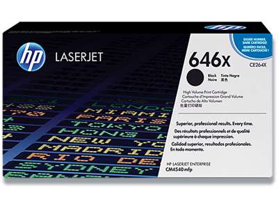 Toner, 646X, Black-sort, 17.000 sider, HP CE264X