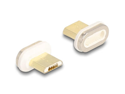 DeLOCK 66575 kabel kønsskifter magnet USB Micro-B Guld, Hvid