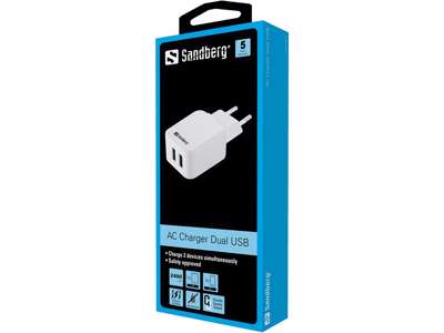 Sandberg AC Charger Dual USB 2.4+1A EU