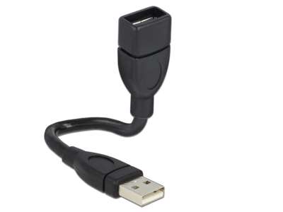 DeLOCK 15cm USB 2.0 USB-kabel 0,15 m USB A Sort