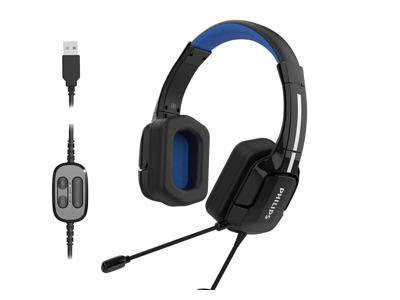 Philips 4000 series TAGH401BL/00 hovedtelefoner/headset Ledningsført Spil USB Type-A Sort