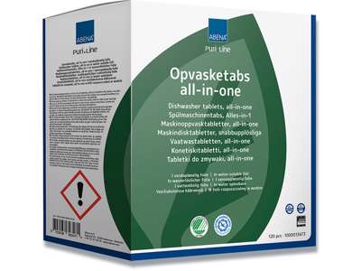 Opvasketabs, all-in-one, vandopløselig folie, 120 stk, Abena Puri-Line