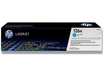 Toner, 126A, Cyan-blå, 1.000 sider, HP CE311A