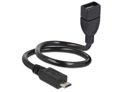 DeLOCK 83927 USB-kabel USB 2.0 0,35 m Micro-USB B USB A Sort