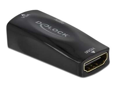 DeLOCK 66560 kabel kønsskifter HDMI Type A (Standard) VGA (D-Sub) Sort