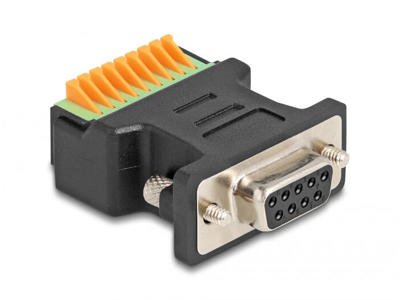 DeLOCK 66559 kabel kønsskifter D-Sub 9 pin 9 pin terminal block Sort