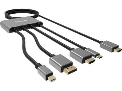 Sandberg 509-21 videokabel adapter 2 m HDMI Type A (Standard) DisplayPort + Mini DisplayPort + HDMI + USB Type-C Sort