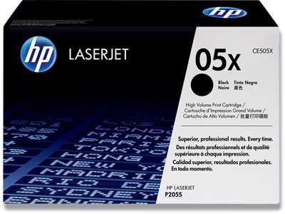 Toner, 05X, Black-sort, 6.500 sider, HP CE505X