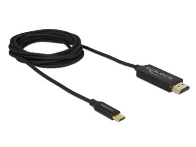 DeLOCK 84905 videokabel adapter 2 m USB Type-C HDMI Type A (Standard) Sort