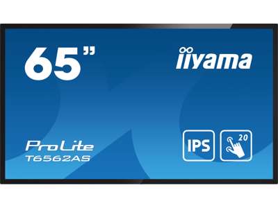 iiyama T6562AS-B1 skilte display Interaktivt fladpanel 163,8 cm (64.5") IPS 500 cd/m² 4K Ultra HD Sort Berøringsskærm Indbygget processer Android 8.0 24/7