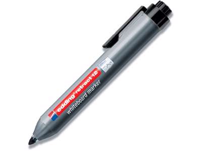 Whiteboard marker, Rund spids, Sort, 1.5-3 mm, Edding Retract 12