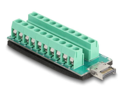 DeLOCK 67188 kabel kønsskifter USB Type-E Key A 20 pin terminal block Grøn