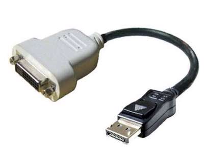 DELL DisplayPort - DVI-D 0,23 m Sort, Hvid