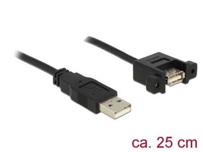 DeLOCK 85462 USB-kabel USB 2.0 0,25 m USB A Sort