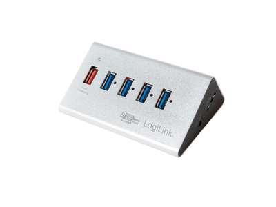 LogiLink UA0227 interface hub USB 3.2 Gen 1 (3.1 Gen 1) Micro-B 5000 Mbit/s Sort