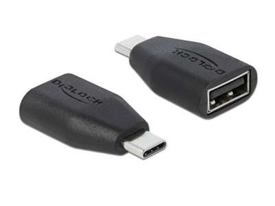 DeLOCK 66528 kabel kønsskifter USB Type-C USB Type-A Sort