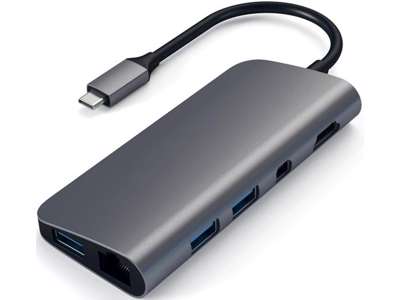 Satechi ST-TCMM8PAM dockingstation USB 3.2 Gen 1 (3.1 Gen 1) Type-C Grå