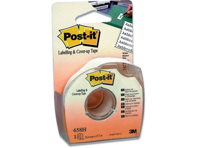 Rettetape, Med dispenser, 25 mm, 1 stk, Post-it 658H