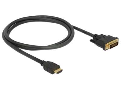 DeLOCK 85652 videokabel adapter 1 m HDMI Type A (Standard) DVI Sort