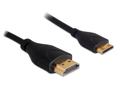 DeLOCK 1m HDMI/HDMI HDMI-kabel HDMI Type A (Standard) HDMI Type C (Mini) Sort