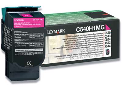 Toner, C544X1MG, Magenta-rød, 4.000 sider, Lexmark 