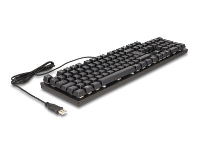 DeLOCK 12115 tastatur Spil USB QWERTZ Tysk Sort