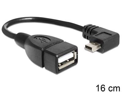 DeLOCK 83245 USB-kabel 0,16 m USB A Mini-USB B Sort