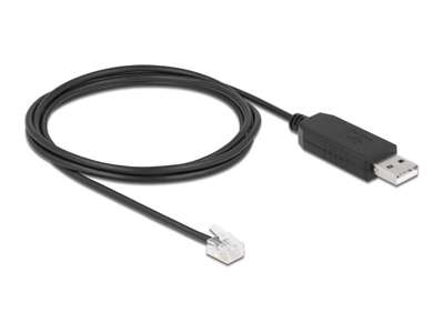 DeLOCK 66737 kabel kønsskifter RJ-12 USB 2.0 Type-A Sort