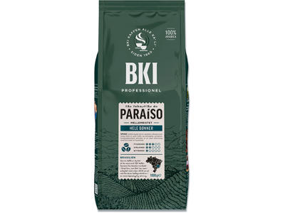 Kaffe, Hele bønner, Mellemristet, 1000 g, 1 pose, BKI Paraiso