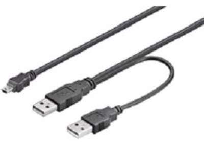 Microconnect USBAAB06 USB-kabel USB 2.0 0,6 m Mini-USB B USB A Sort