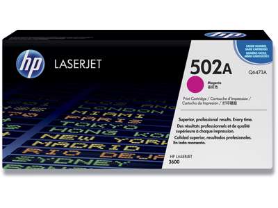 Toner, 502A, Magenta-rød, 4.000 sider, HP Q6473A