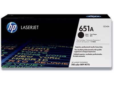 Toner, 651A, Black-sort, 13.500 sider, HP CE340A